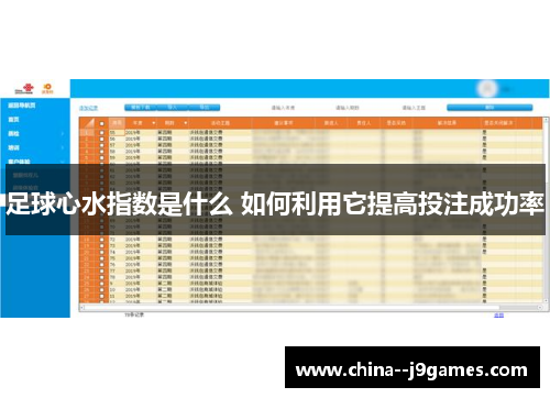 足球心水指数是什么 如何利用它提高投注成功率 足球心水指数是什么 如何利用它提高投注成功率